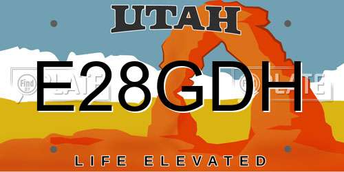 E28GDH Utah License Plate