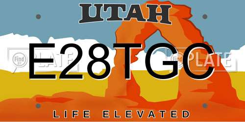 E28TGC Utah License Plate