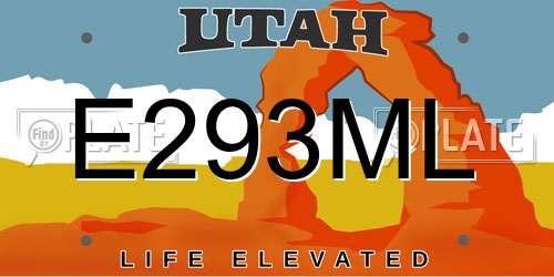 E293ML Utah License Plate