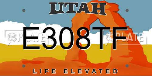 E308TF Utah License Plate