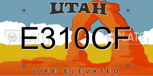 E310CF Utah License Plate
