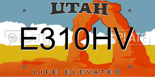 E310HV Utah License Plate