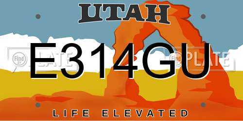 E314GU Utah License Plate