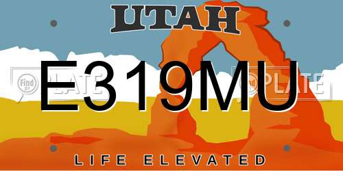 E319MU Utah License Plate