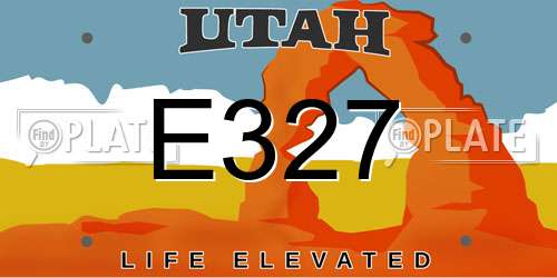 E327 Utah License Plate