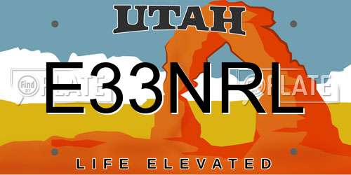 E33NRL Utah License Plate