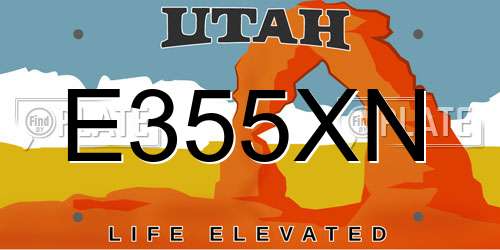E355XN Utah License Plate