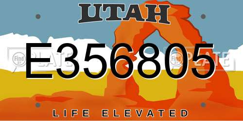 E356805 Utah License Plate