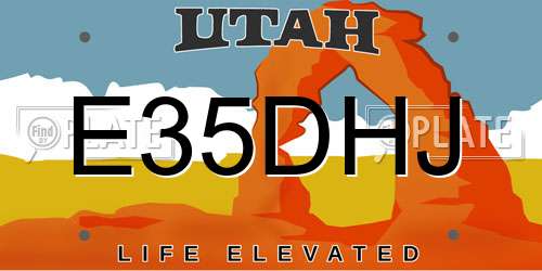 E35DHJ Utah License Plate