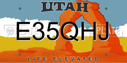 E35QHJ Utah License Plate
