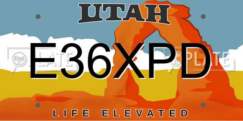 E36XPD Utah License Plate