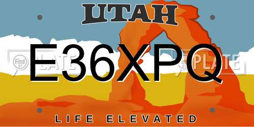 E36XPQ Utah License Plate