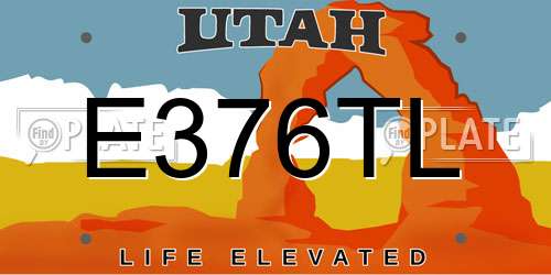 E376TL Utah License Plate