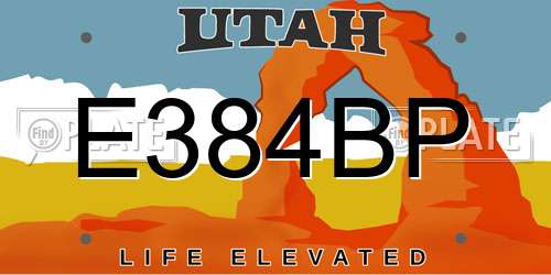 E384BP Utah License Plate