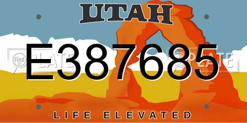 E387685 Utah License Plate