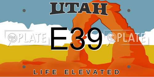 E39 Utah License Plate