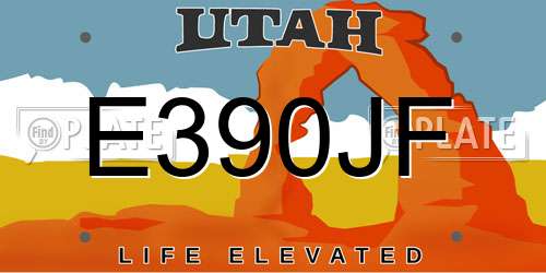 E390JF Utah License Plate