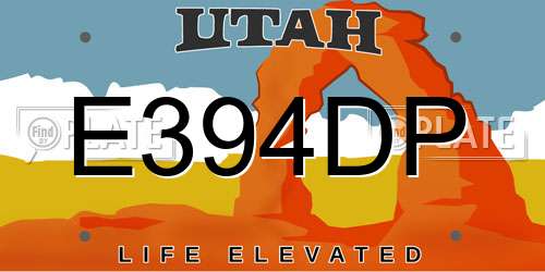 E394DP Utah License Plate