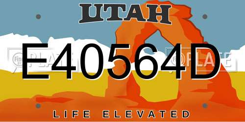 E40564D Utah License Plate