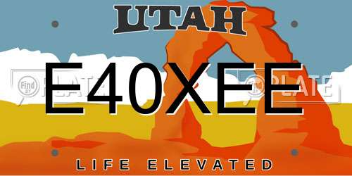 E40XEE Utah License Plate