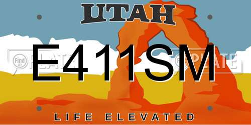 E411SM Utah License Plate