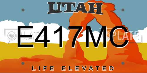 E417MC Utah License Plate