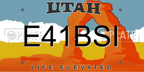 E41BSI Utah License Plate