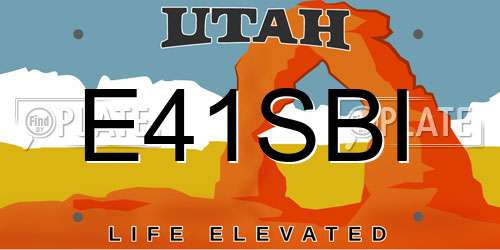 E41SBI Utah License Plate