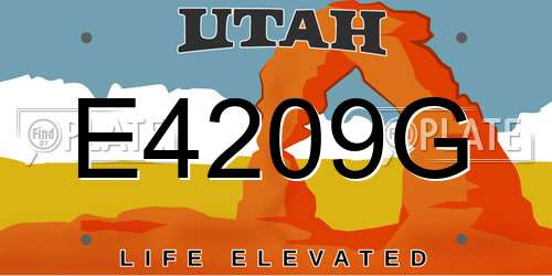 E4209G Utah License Plate