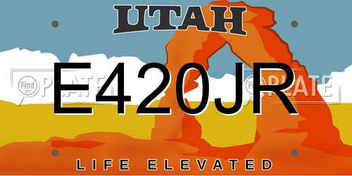 E420JR Utah License Plate