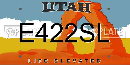 E422SL Utah License Plate