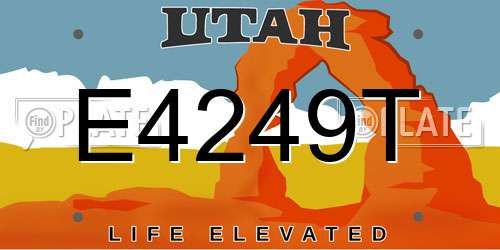 E4249T Utah License Plate
