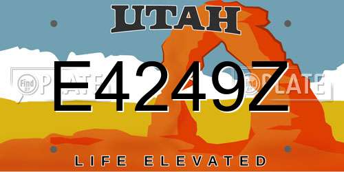 E4249Z Utah License Plate