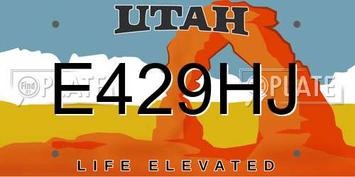 E429HJ Utah License Plate