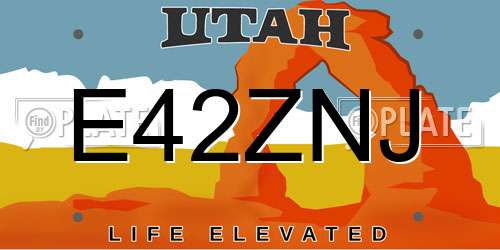 E42ZNJ Utah License Plate