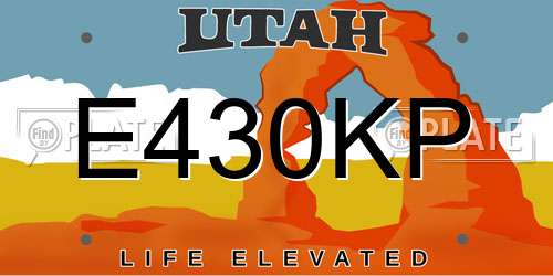 E430KP Utah License Plate