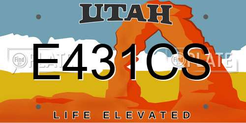 E431CS Utah License Plate