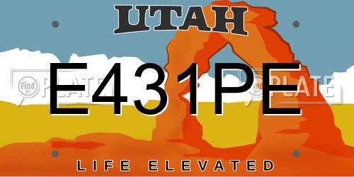 E431PE Utah License Plate