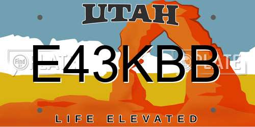 E43KBB Utah License Plate