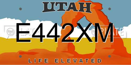 E442XM Utah License Plate