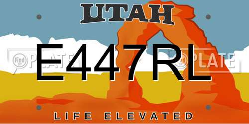 E447RL Utah License Plate