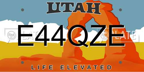 E44QZE Utah License Plate