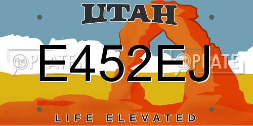 E452EJ Utah License Plate