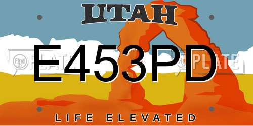 E453PD Utah License Plate