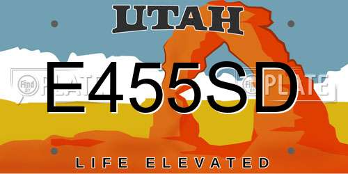 E455SD Utah License Plate