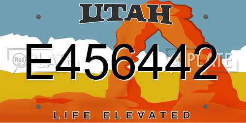 E456442 Utah License Plate