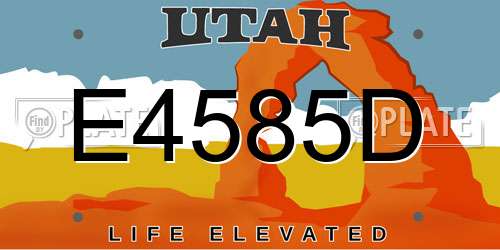 E4585D Utah License Plate