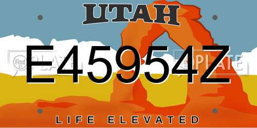 E45954Z Utah License Plate