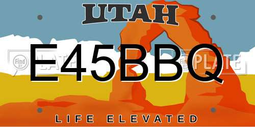 E45BBQ Utah License Plate