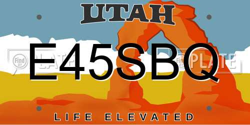 E45SBQ Utah License Plate